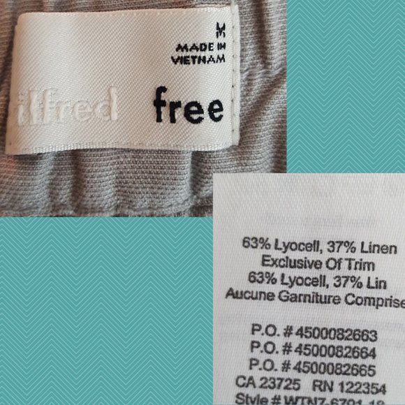 Wilfred Free Tan Tencel & Linen Blend Mid Rise Habitus Shorts - Picture 4 of 4